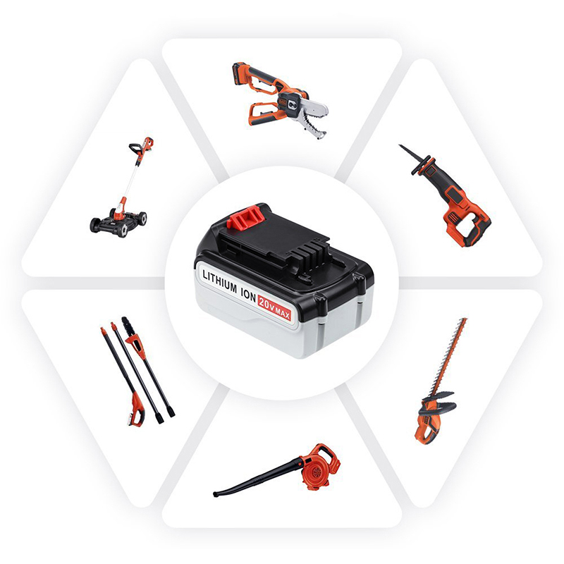 Li-ion 20V 5000mAh náhradní baterie Akumulátorové nářadí pro Black \u0026 Decker LB20, LBX20, LBX4020, LB2X4020